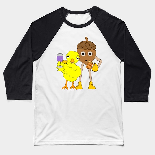 Wine Chick Beer Nut Baseball T-Shirt by Barthol Graphics